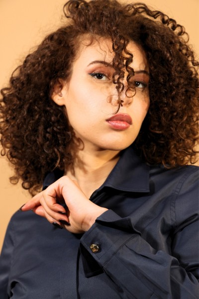 CHEMISE UNIE BLEU MARINE