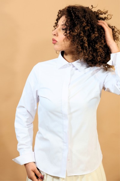 CHEMISE UNIE BLANCHE