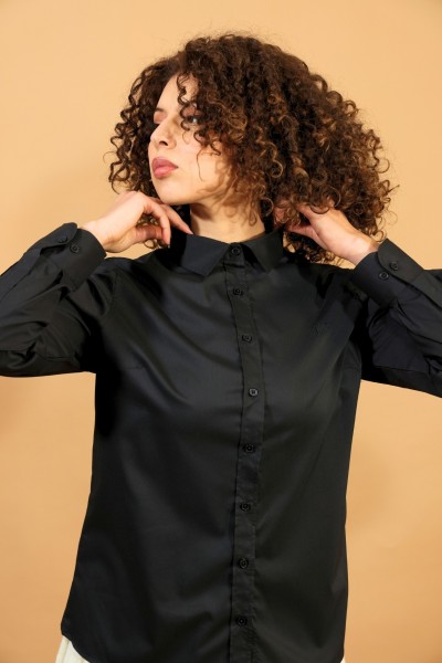 CHEMISE UNIE NOIR