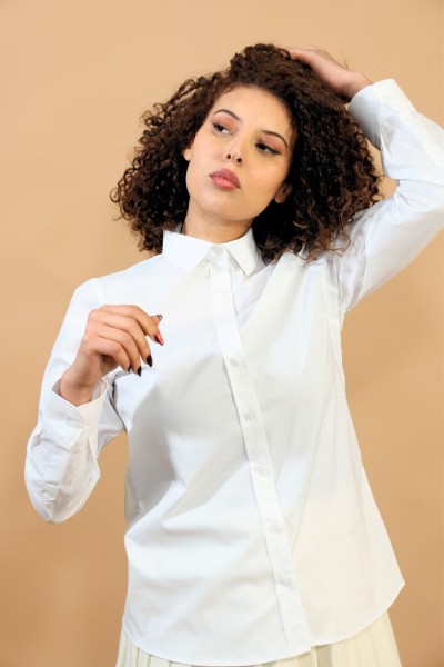 CHEMISE UNIE BLANCHE