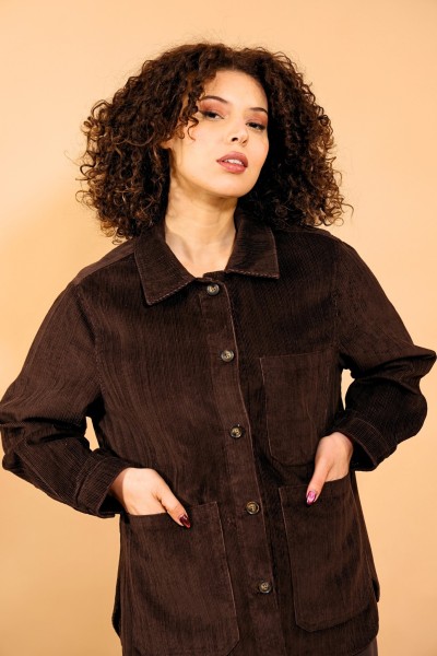 SURCHEMISE EN VELOURS MARRON