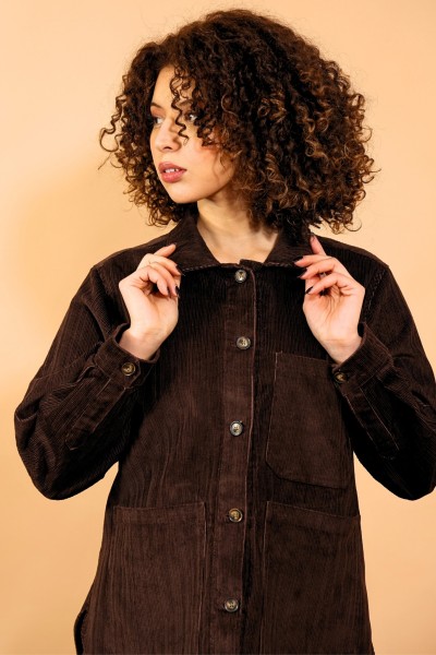 SURCHEMISE EN VELOURS MARRON