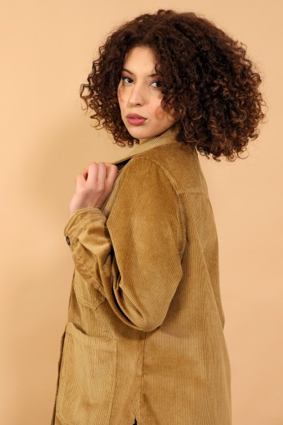 SURCHEMISE EN VELOURS CAMEL