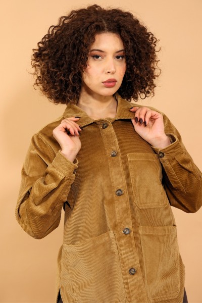 SURCHEMISE EN VELOURS CAMEL