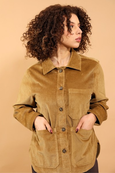 SURCHEMISE EN VELOURS CAMEL