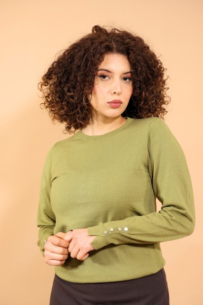 PULL COL ROND VERT
