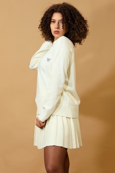 SET PULL OVERSIZE & JUPE ECRU